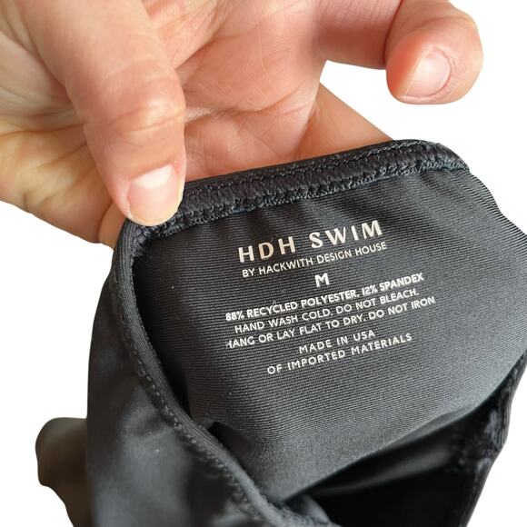 HDH Swim Hackwith Design House Twist Front Bikini Bottom Black Swimsuit Size M - Picture 2 of 6